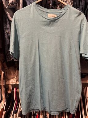 Topman Men's Light Blue Crewneck Short Sleeve Tee